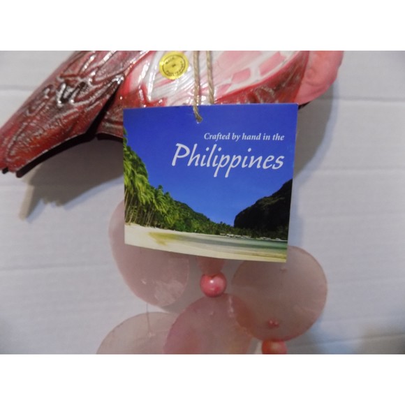 NEW Metal Flamingo Wind Chimes Figurine Philippines Home Decor Florida Souvenir - Picture 7 of 8